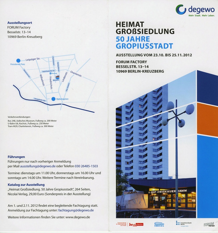 Exhibition opening „Heimat Großsiedlung, 50 Jahre Gropiusstadt“