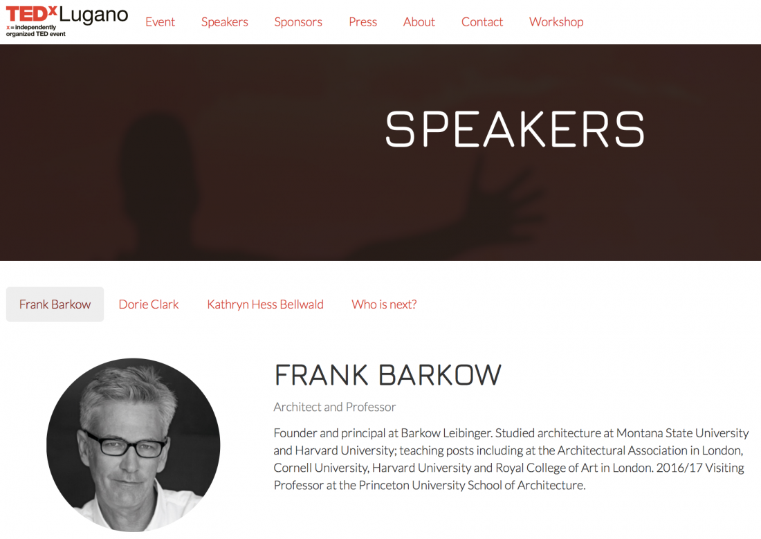 Frank Barkow spreading ideas at TEDxLugano 