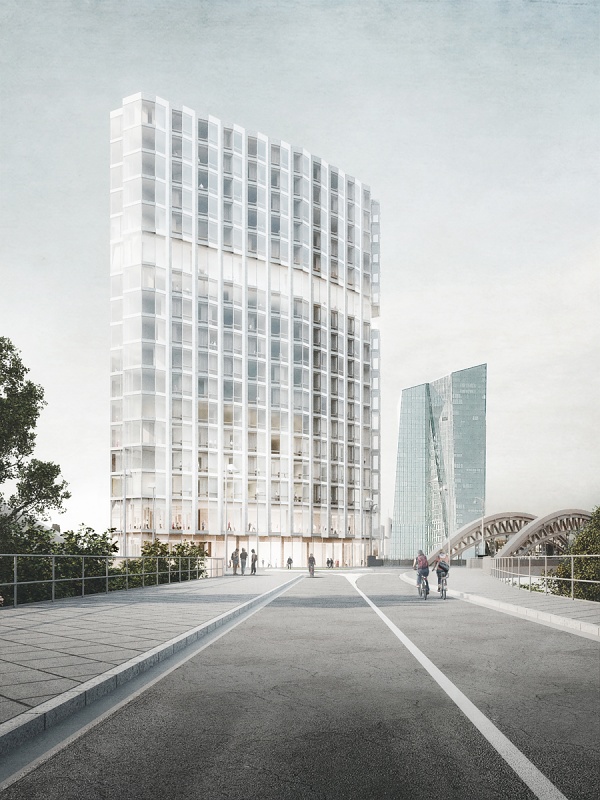 1st Prize - Competition for a hotel at the "Molenspitze" in Frankfurt